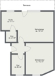 Grundriss - Kleine Erdgeschosswohnung mit Terrasse im Zentrum von Hude-Nord!