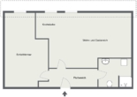 Grundrisszeichnung - Moderne 2-Zimmer Wohnung in Ortsrandlage von Hude!