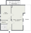 Grundriss Erdgeschoss - Hude-Nord: Kleines Einfamilienhaus mit Garten und Garage!